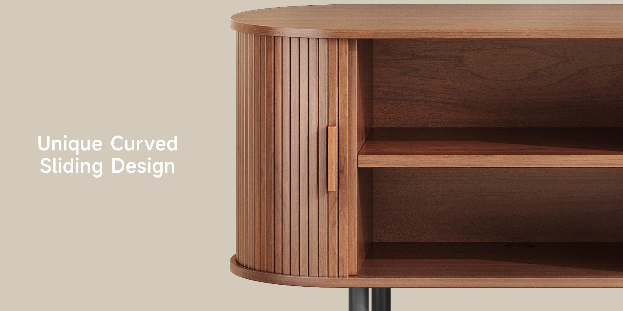 【SPRING GLOW UP】onbrill Fluted Collection - TV Stand & Coffee Table & Buffet Cabinet for Livingroom; Bedroom Furniture,Christmas Gift