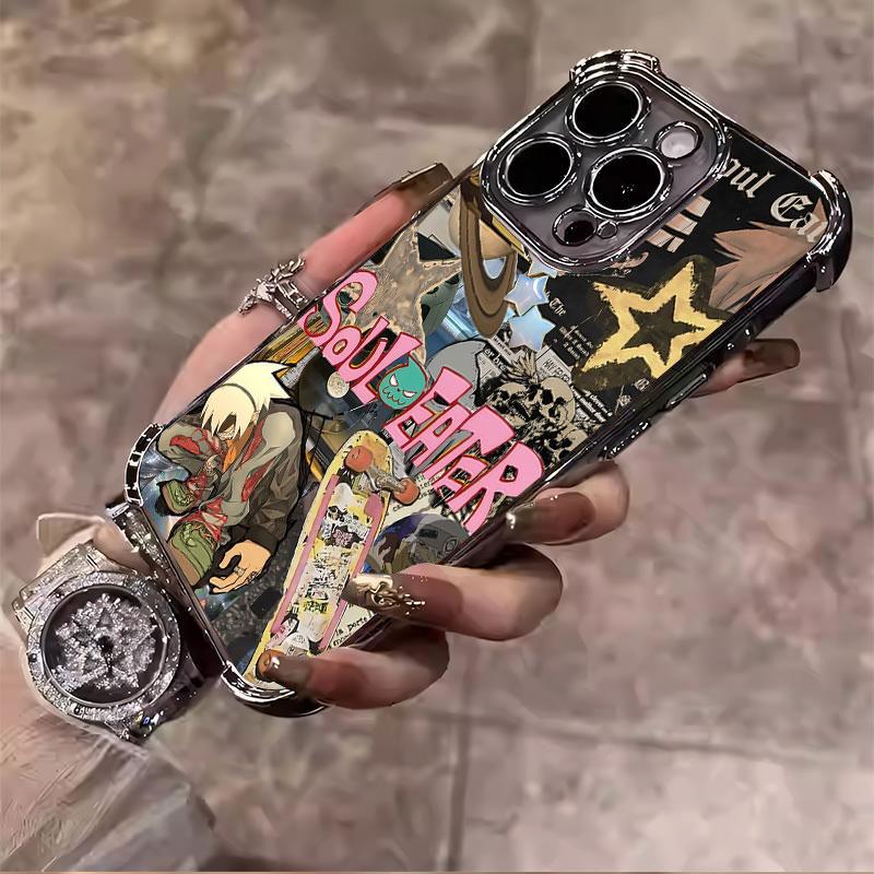 Soul Eater Phone Case Evans Crona Maka Albam Black Star Tsubaki Death the Kid Manga Anime, Anime Vintage Special Cover for iPhone 11 12 13 14 15 16 17 Pro Max Plus Air #IP+SE1