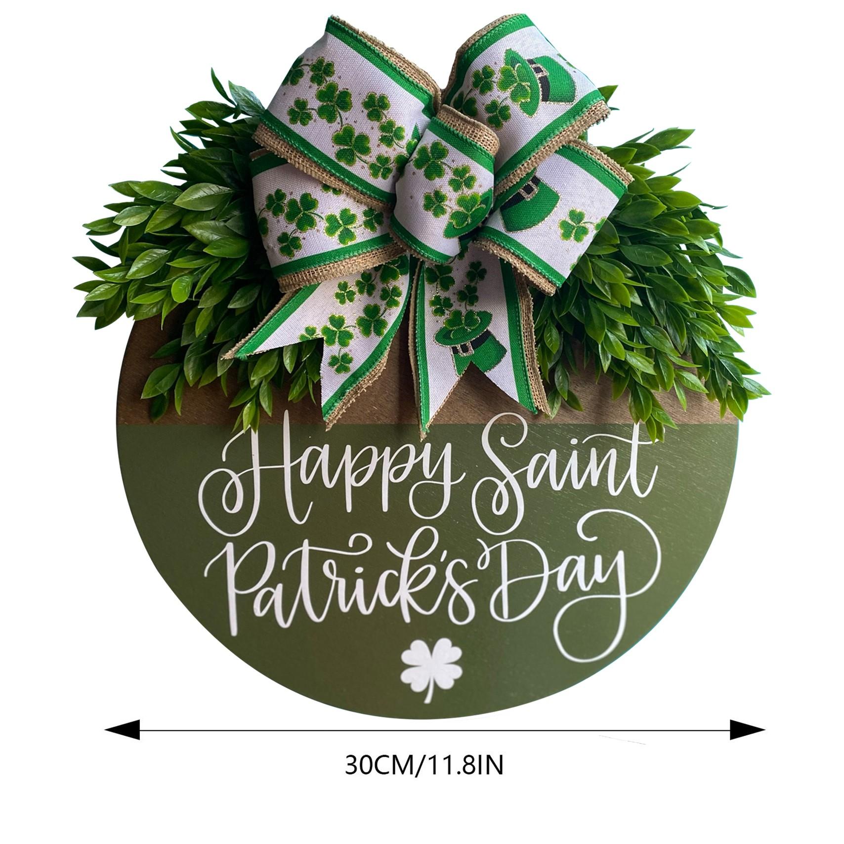 St Patrick's Day Front Door Decor, Wood Material, Perfect for Home Decoration & Gifts, Festive Design, Festive Decorations, Durable Construction
