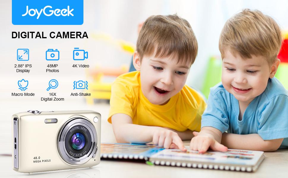 Digital Point and Shoot Camera,4K Compact Digital Camera with 2.88' IPS Screen 48MP for Photo and Video,Small Digital Camera Support 16X Zoom Macro Mode and Flash,1080P Camera with 32GB Card,Beginner Camera for Teens, Tech Gadgets Gift for Kid Student
