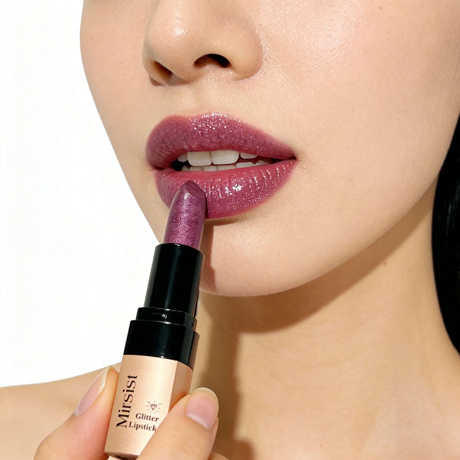 Single Tube 6-Color Metallic Gloss Lipstick, Gold Flash 3D Lipstick, Sparkling Pearl Shine Lipstick, Ideal Gift, Mother's Day Gift