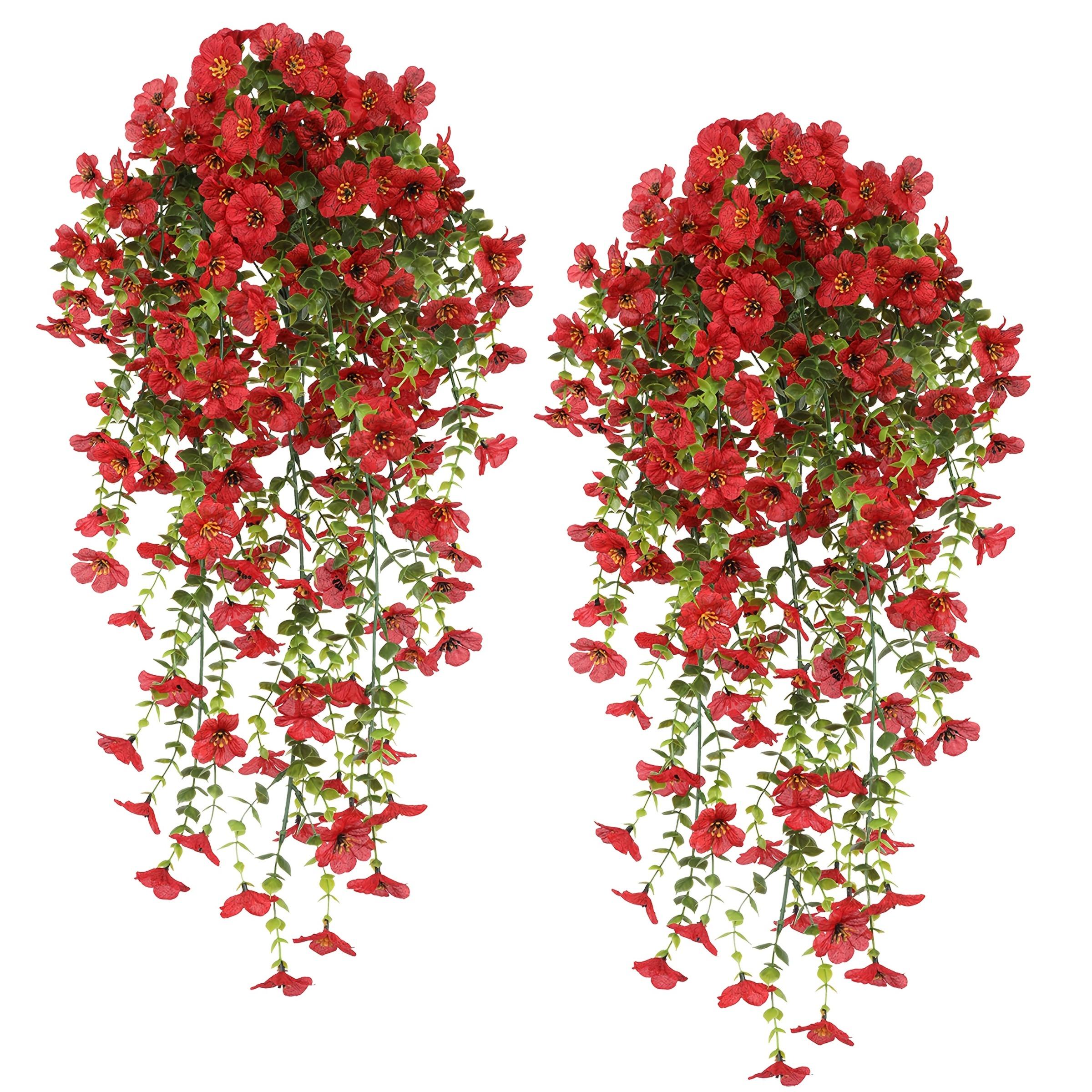 6pcs of Artificial Flowers Hanging Flowers Plastic Floral Plant for Outdoor Artificial Plants Spring And Summer Decoration, Artificial Flower Decorations, Colorful Violet Fake Daisy Realistic Outdoor Flowers Porch Courtyard Decoration Home Decoration