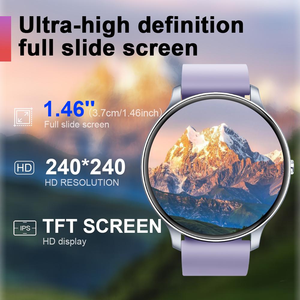 1pcs Smart Watch for Women Men, 1.46 Inch Full Screen, IP68 Waterproof, Multiple Exercise Modes, Wireless Calls, Pedometer, Perfect Gift, Waterproof Wearable Smartwatch, Waterproof Multifunctional Watch