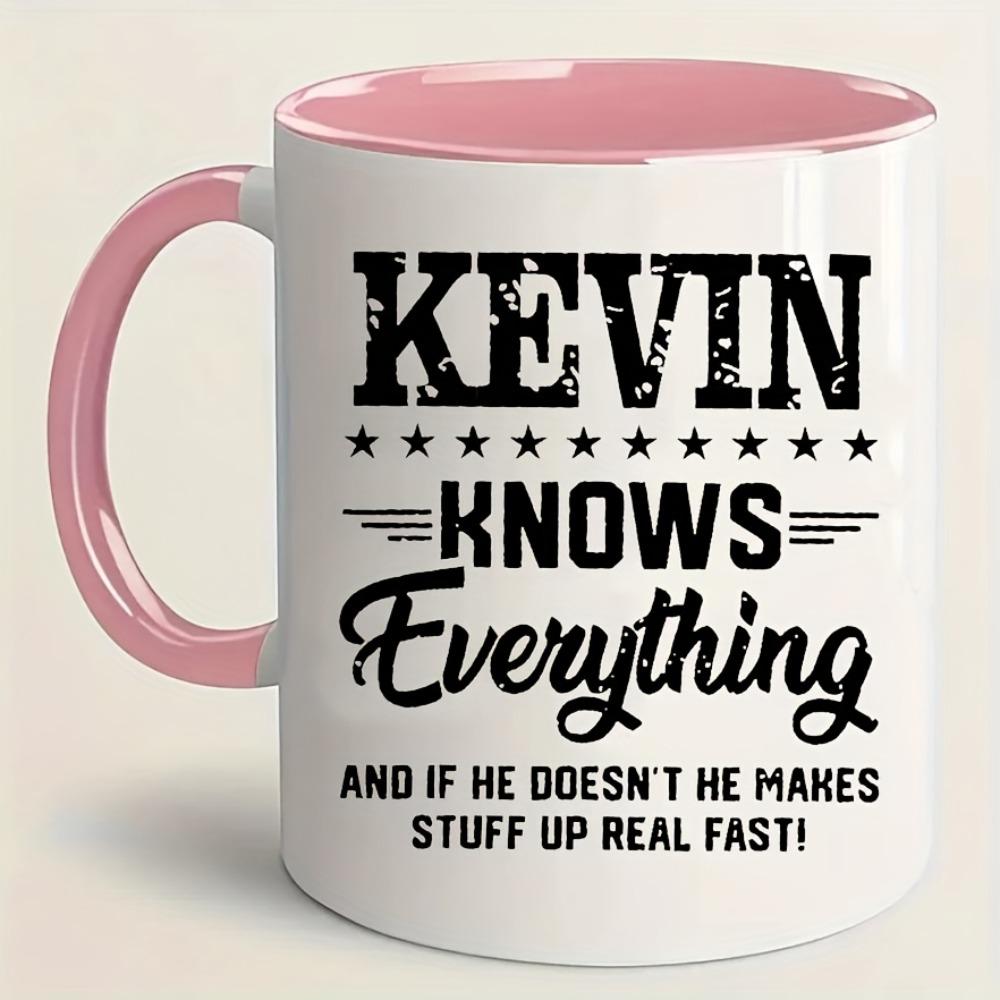 1pc Kevin-Themed Funny Ceramic Cup - Durable & Reusable Coffee/Milk Cup Suitable for Kevin Fans, Novelty Gift, Hand Wash Only, Iconic, Unisex for s & (Ceramic Cup)