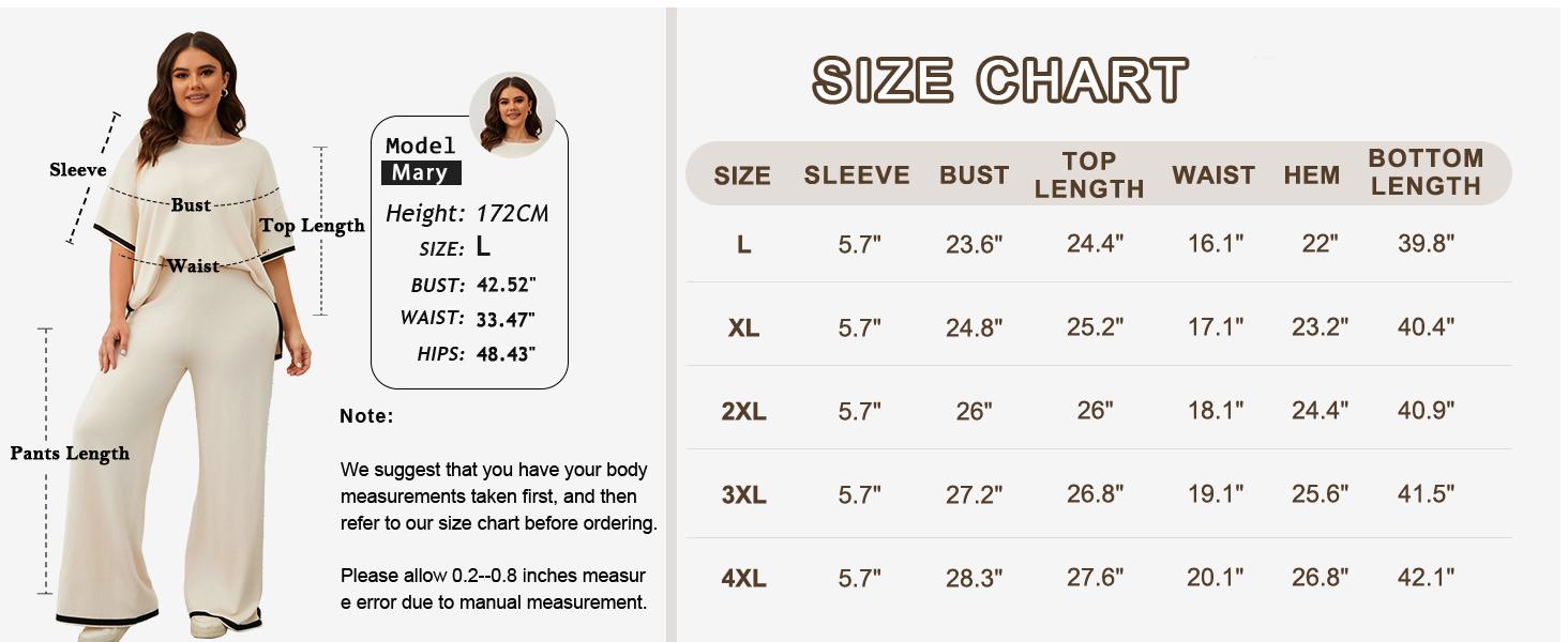 Danedvi Womens Plus Size L-5XL Lounge Sets 2 Piece Outfits Short Sleeve Pullover Tops Wide Leg Pants Summer Travel Outfits