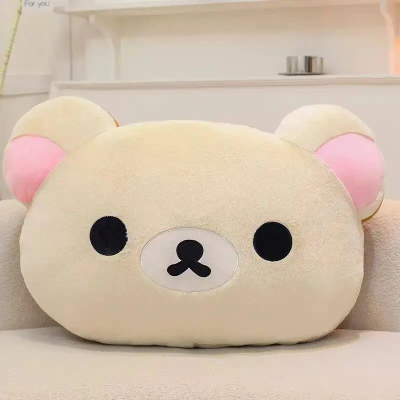 Rilakkuma Plush Pillow Soft Stuffed Bear Cushion Cute Cartoon Throw Pillow Home Bedroom Sofa Decor Comfort Sleeping Doll Gift