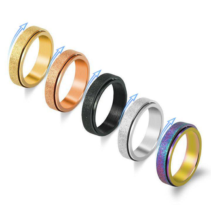 GTHIC Minimalist Colorful Band Spinner Ring for Women Daily Wear Fashion Jewelry