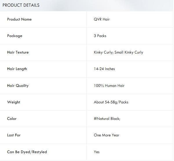 QVR Soft Feather Crochet Hair 3 Packs Small Kinky Curly Machine Made Human Hair Extension