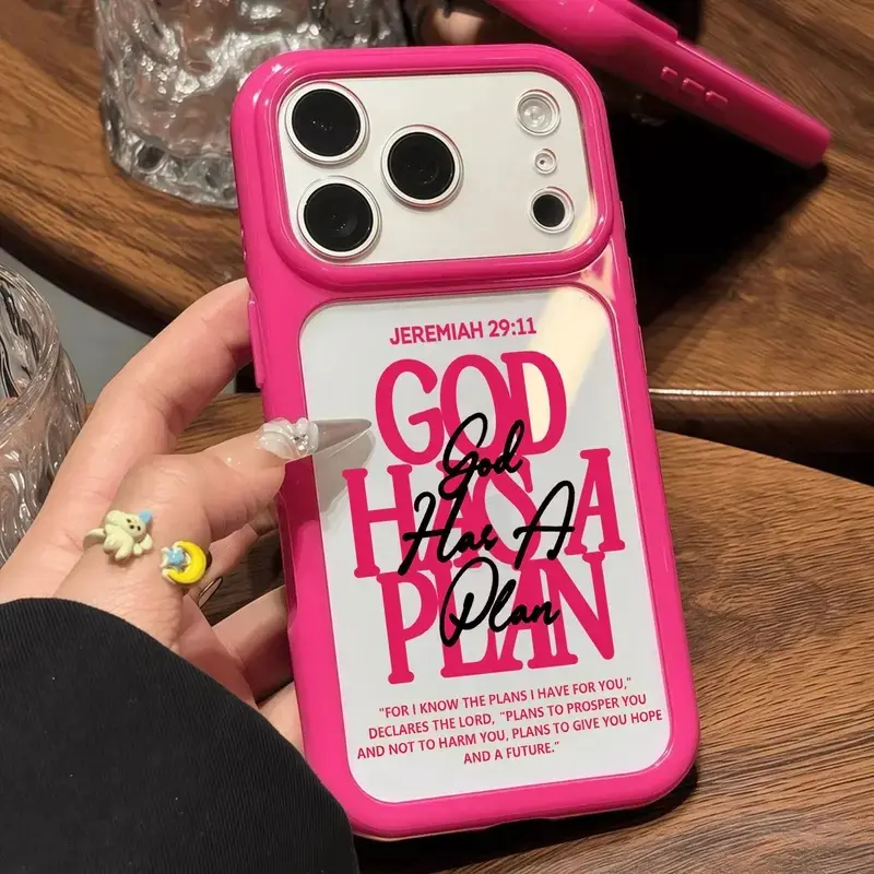 Faith Quote Starry Glossy Smartphone Cellphone Case for iPhone 18-13, 12-11 - Slim Protective Cover, Soft TPU Edge, God Has A Plan Christian Inspired Casing, Device Protector, Everyday Gift NN343