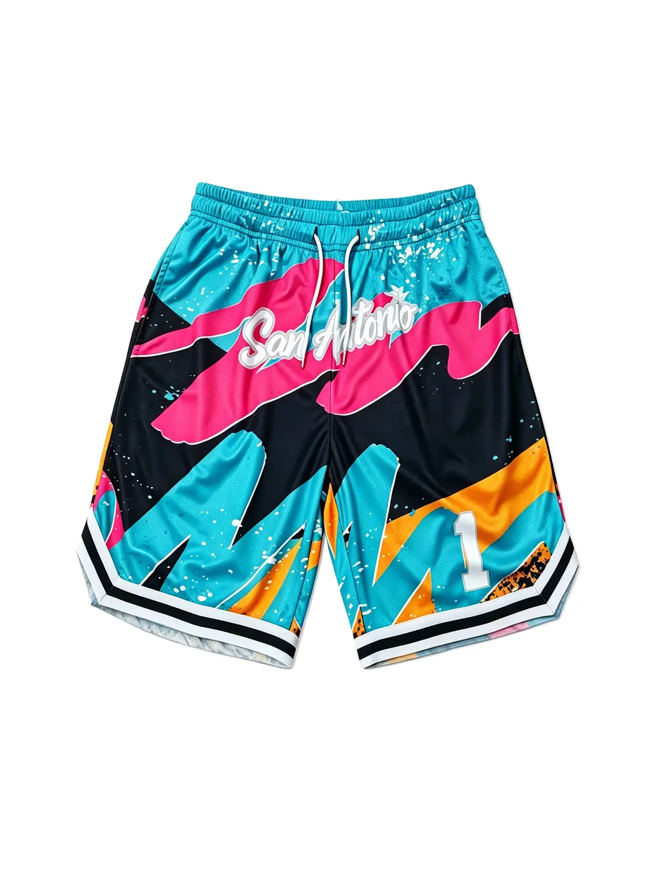 San Antonio Basketball Shorts Men's Mesh Athletic Shorts Vintage Graphic Print Breathable Sports Shorts
