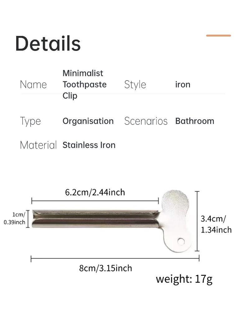 Metal Toothpaste Squeezer Nordic Style Home Essentials, High-Efficiency No Residue Portable Bathroom Toothpaste Holder
