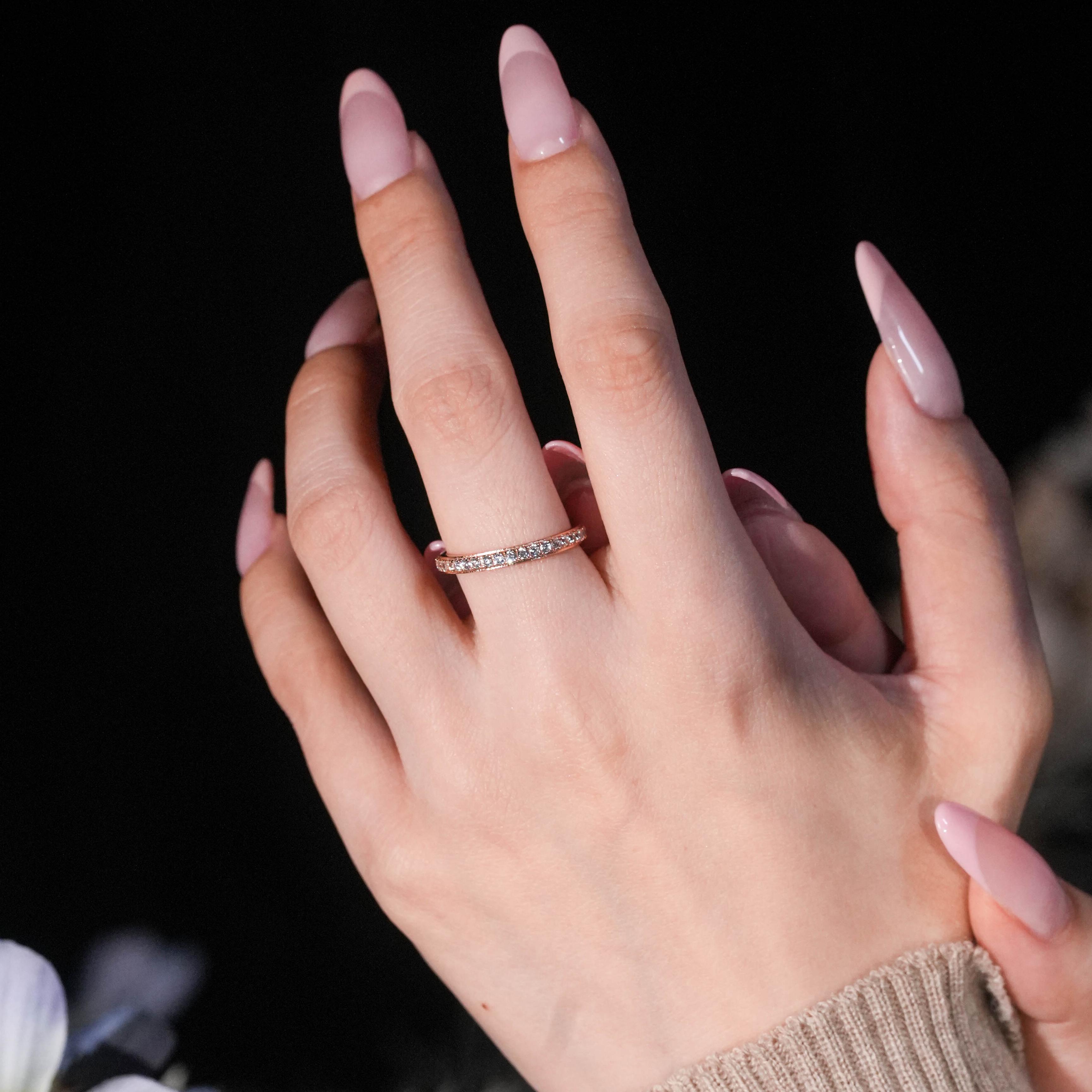 【#449 TODAY ONLY】Dainty Stacking Band Wedding Band Solid 925 Sterling Silver 5A Zirconia Stackable Ring Eternity Bands for Women