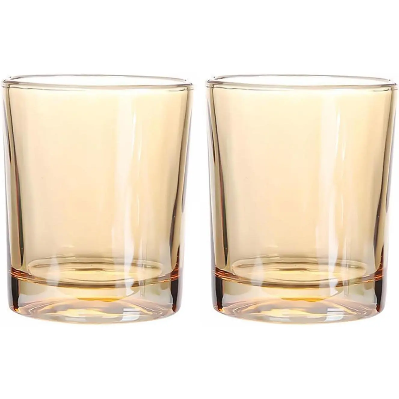 2 Pcs Classic Clear Cylindrical Glass Mouthwash Cups, Bathroom Brushing Cup, 6 Oz