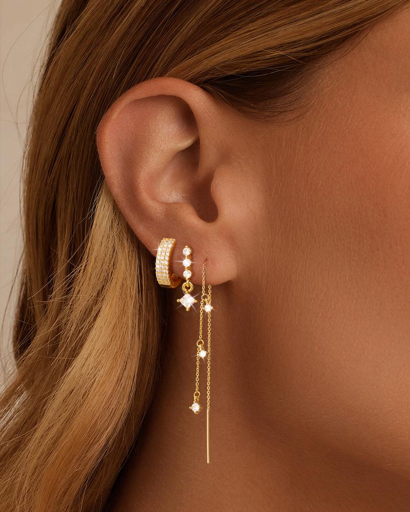 KOPERIN 3 Layered Chain Earrings For Women Hypoallergenic Aretes Dangle Earrings Stud Waterproof Jewelry Gift for Fashion KOPERIN 3 Layered Chain Earrings For Women Hypoallergenic Aretes Dangle Earrings Stud Waterproof Jewelry Gift for Fashion