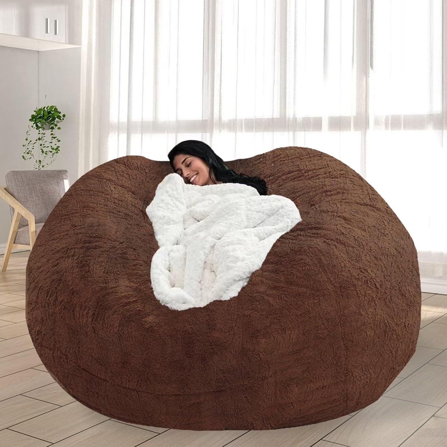 Plush Comfort Bean Bag Chair Cover (no Filler), Washable Giant Bean Bag Cover, Living Room Furniture, Anti-Slip, Suitable for Teens Kids Girls