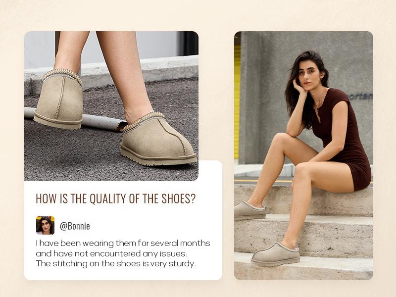 Women's Suede Slippers Outdoor House Slipper Non-Slip Fluffy Comfortable Warm Cute Mini Platform Braided Leather for Autumn Winter Fuzzy Cozy Classic Stylish