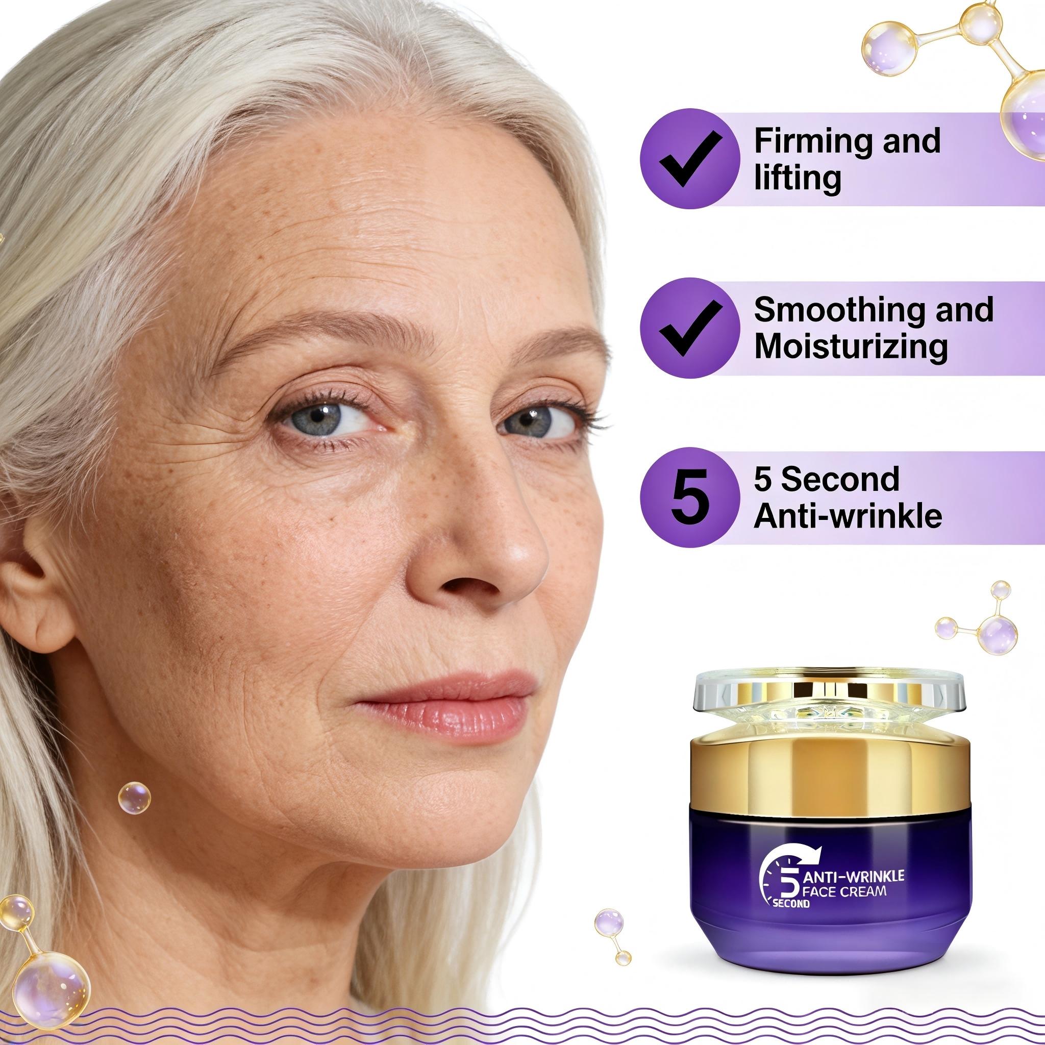 Anti-Wrinkle Face Cream, Tightening Moisturizing, Rich in Tea, Vitamin E, Shea Butter, Gentle Repair, Daily Facial Care 50g