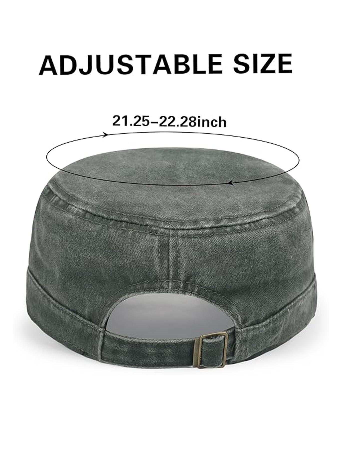 Washed Casual Cadet Cap Vintage Military Army Hat Mens Womens