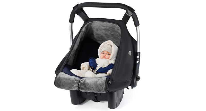 Orzbow Winter Baby Car Seat Cover with Front Zipper Door, Cold Weather Carseat Cover Canopy, Side Breathable, Rain, Snow, and Wind Proof