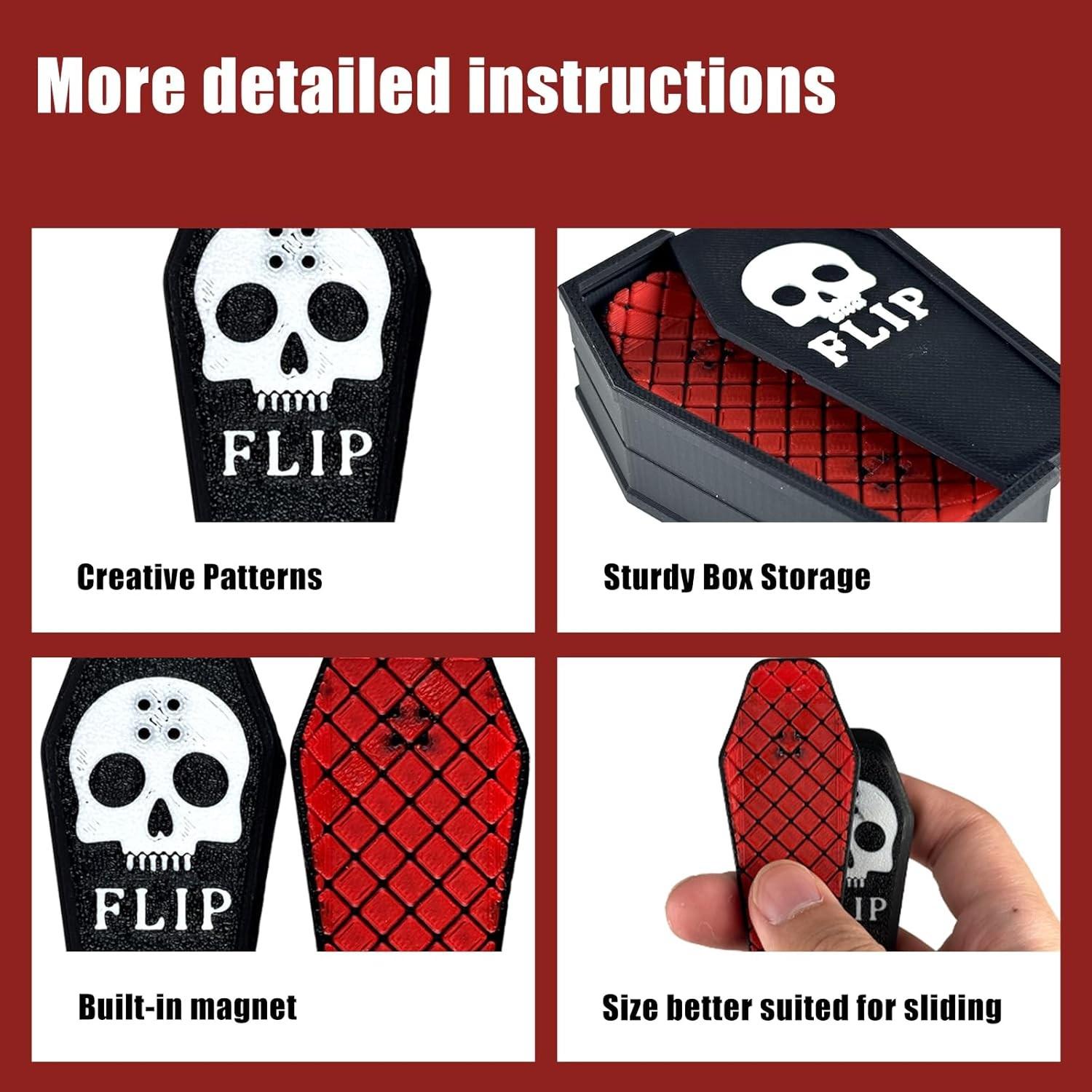 Magnetic Kickflip Fidget Slider Toy for Adults Mini Flip Fingerboard Skateboard with Storage Crat Portable,Office Desk Toys