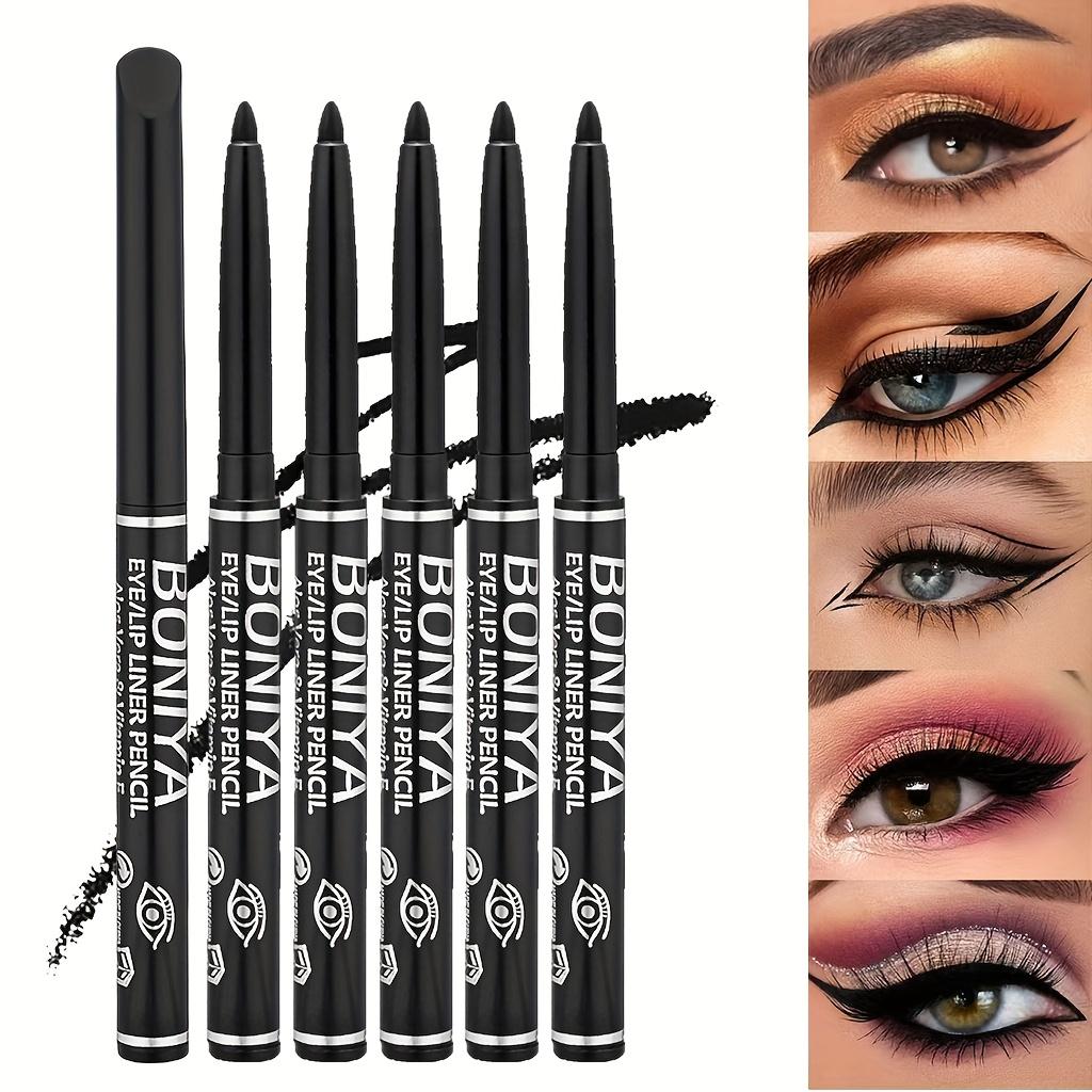 5-Pack Black Eyeliner, Brow Pencil, Gel Eyeliner - Long-Wear, Smudge-Proof, Perfect for Bold Eyes, Eyeliner for Waterline, Easy-Glide Formula, Perfect Wings - Black