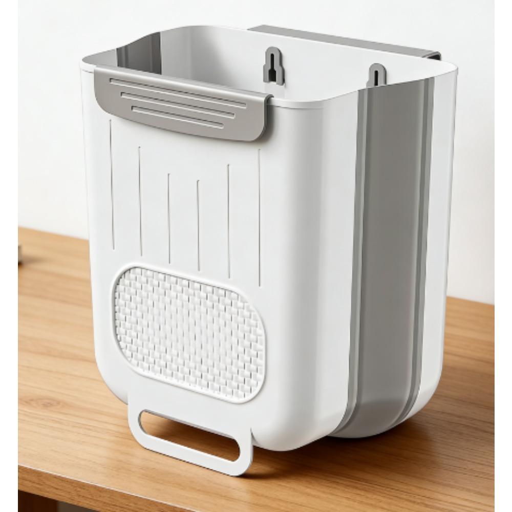 Wall-mounted foldable trash bin for the kitchen, a storage bin for home cabinet doors, suitable for multiple scenarios such as desks, washbasins, bathrooms, and dormitories, making it convenient to throw in and take out garbage.