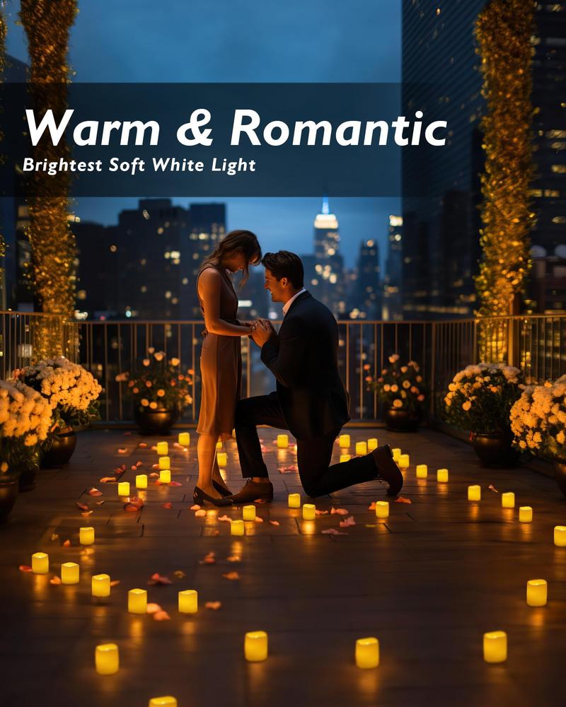 50Pack Flickering Flameless  Candle, 200+Hour Electric Fake Candles, Battery Operated  for Wedding, Outdoor, Table, Festival (Battery Included) christmas  lights  home party Decorations graduation decorations Usb Charging Lampara   christmas decorations