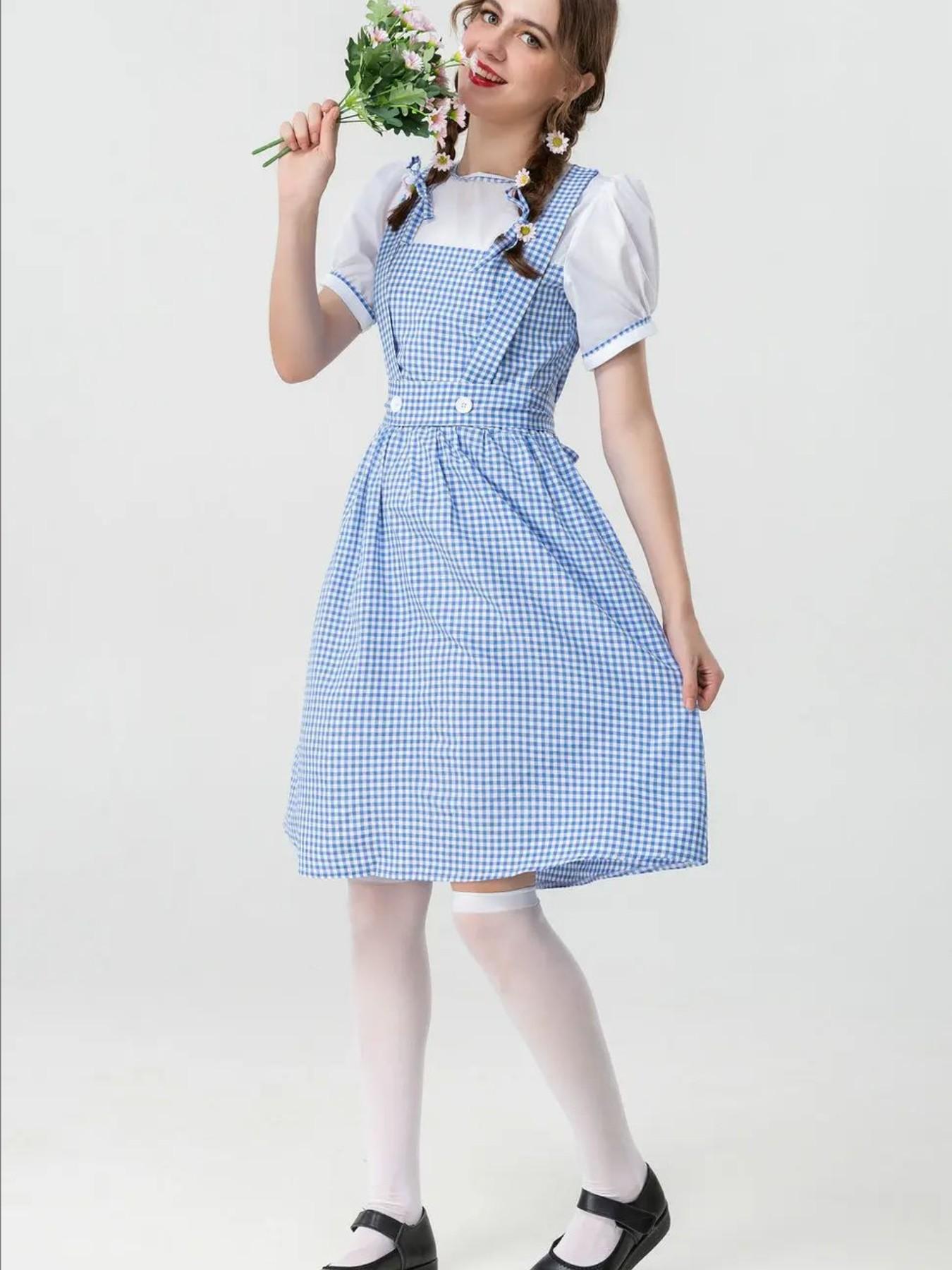 The Medieval Dorothy From The Wizard of Oz Costume Maid Girls Day Pastoral Character Shooting Costume
