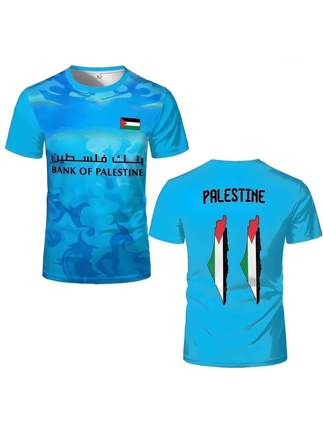 trending clothes fast shipping items,2026 New Palestine Football T-Shirt, Summer Unisex Soccer Jersey, Casual Short Sleeve Fitted Tee, All Seasons Gift Wholesale,fast shipping items