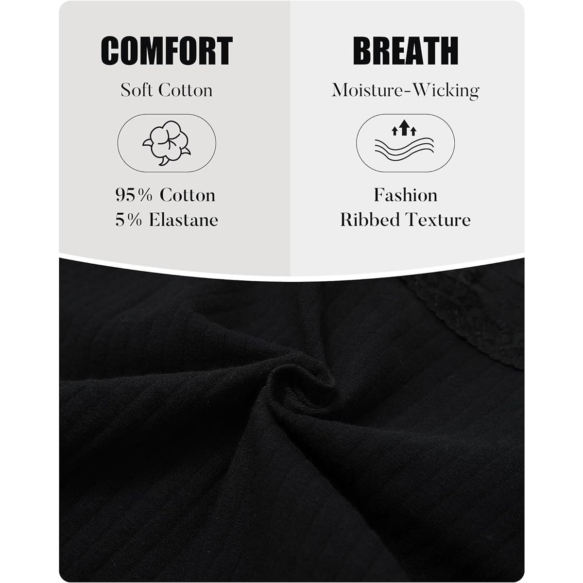 LEVAO Cotton Underwear for Women Cheeky Bikini Panties Ladies Fashion Lace Stretch Hipster Ladies Briefs 6 Pack SpringStatements