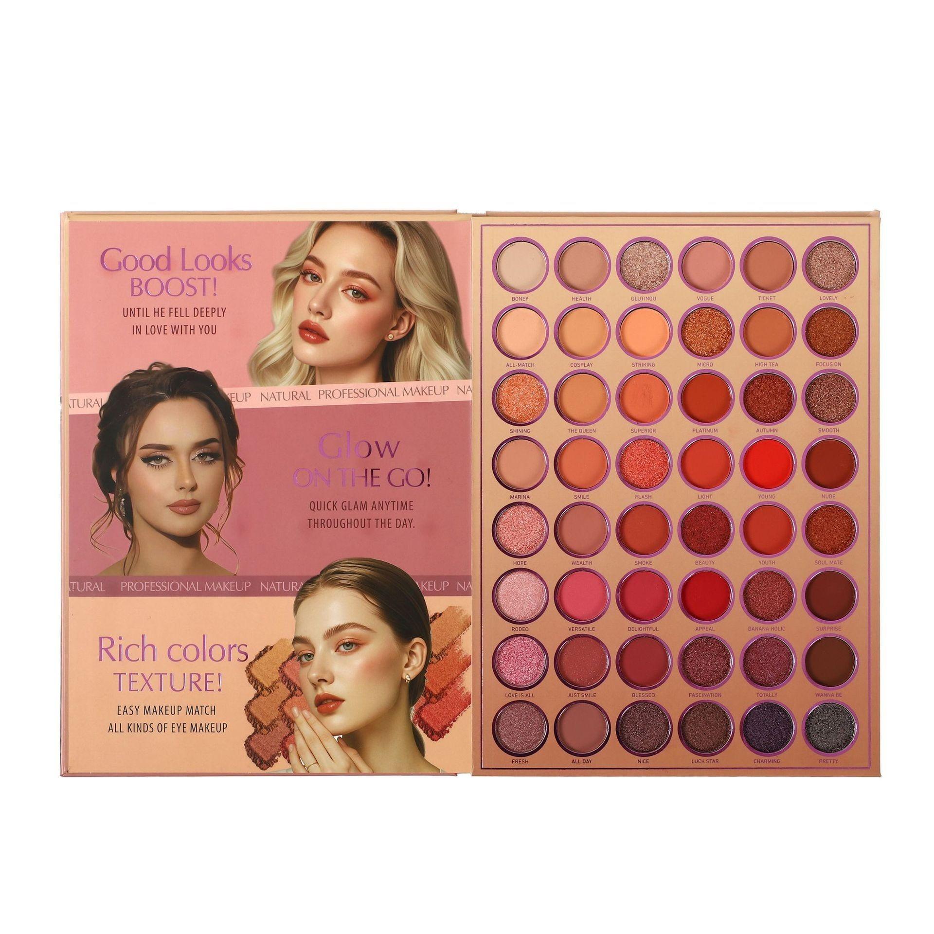 MEGA 144-Color 3-Tier Book-Fold Eyeshadow Palette, Beauty