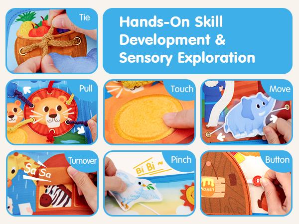 hahaland Noah's Ark Toy Busy Board for Toddlers 1-3 - Sensory, Montessori  Play Toy for Boys and Girls - Baptism Gift for 1-3 Year Olds Developmental Toy Birthday Gift.