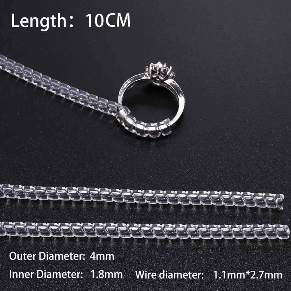 4pcs/lot Transparent Spiral Based Ring Tools Spring Coil Ring Size Adjuster Guard Tightener Reducer Resizing Tool For Jewelry