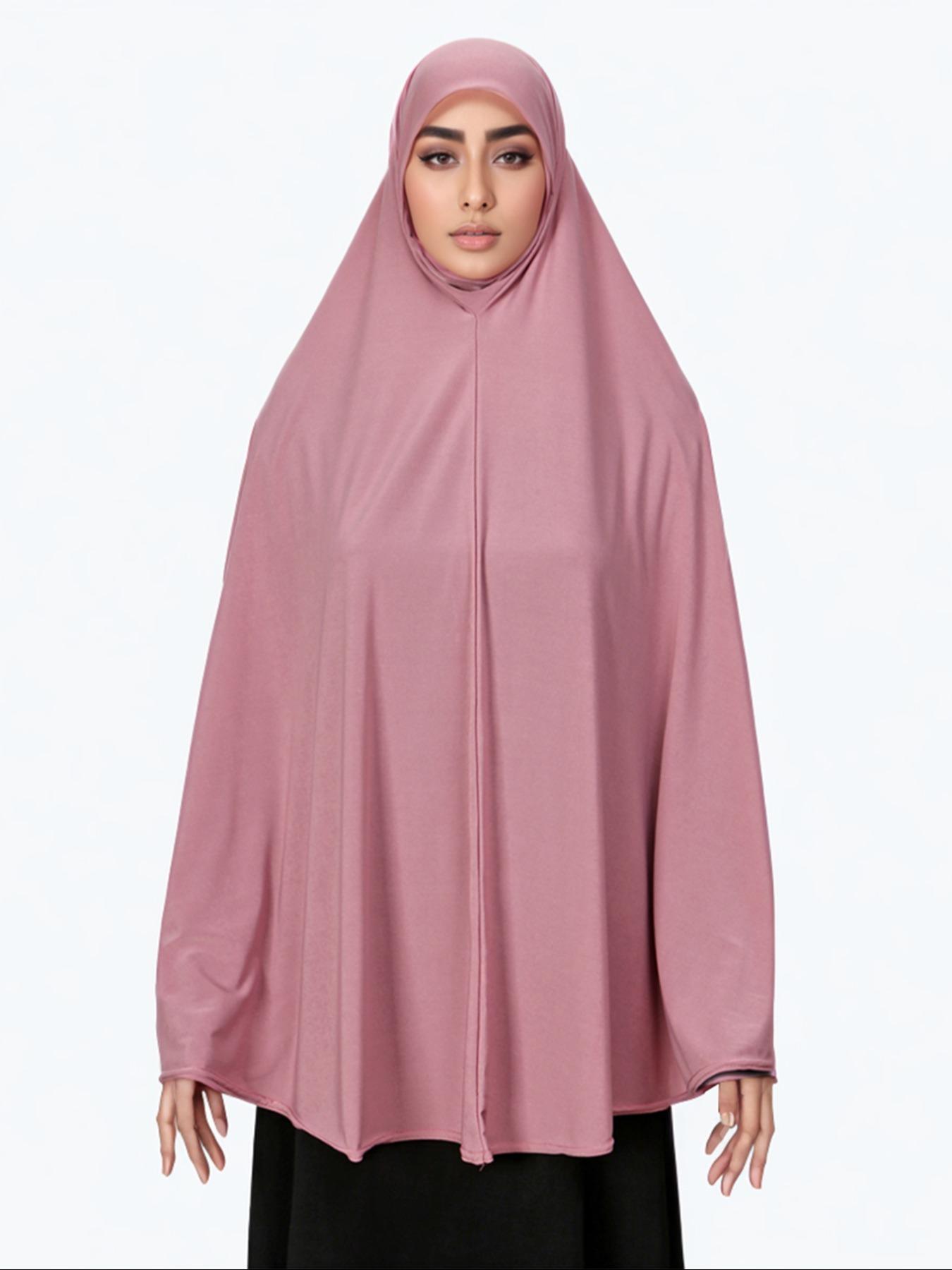 Women's Solid Color Instant Hijab, Casual Elegant Hijab for Daily Wear, Fashion Accessories for Women & Girls