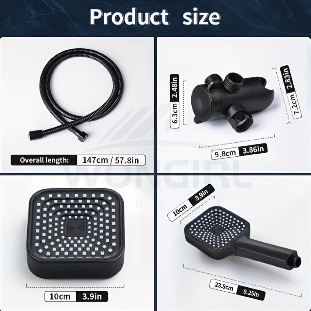 1 High Pressure Shower Head, ABS Material, One Combo Set and One Single Fixed Shower Head Option