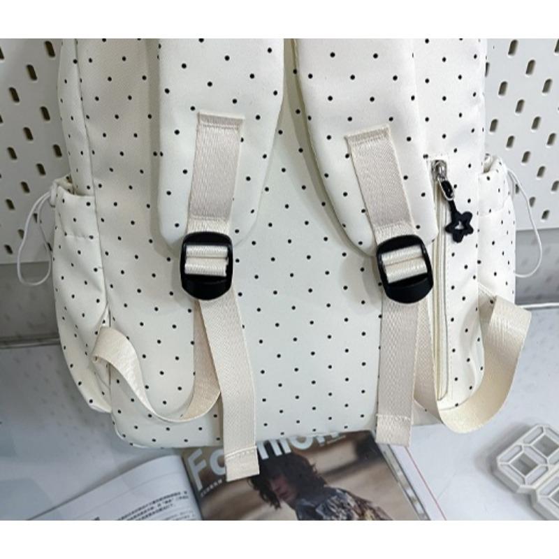 Women's piano-shaped backpack—a cute, polka-dot nylon bag that can be worn as a shoulder bag or backpack. It features an elegant, sweet style with a playful touch, making it perfect for school, commuting, shopping, travel, or as a holiday gift Women's piano-shaped backpack—a cute, polka-dot nylon bag that can be worn as a shoulder bag or backpack. It features an elegant, sweet style with a playful touch, making it perfect for school, commuting, shopping, travel, or as a holiday gift