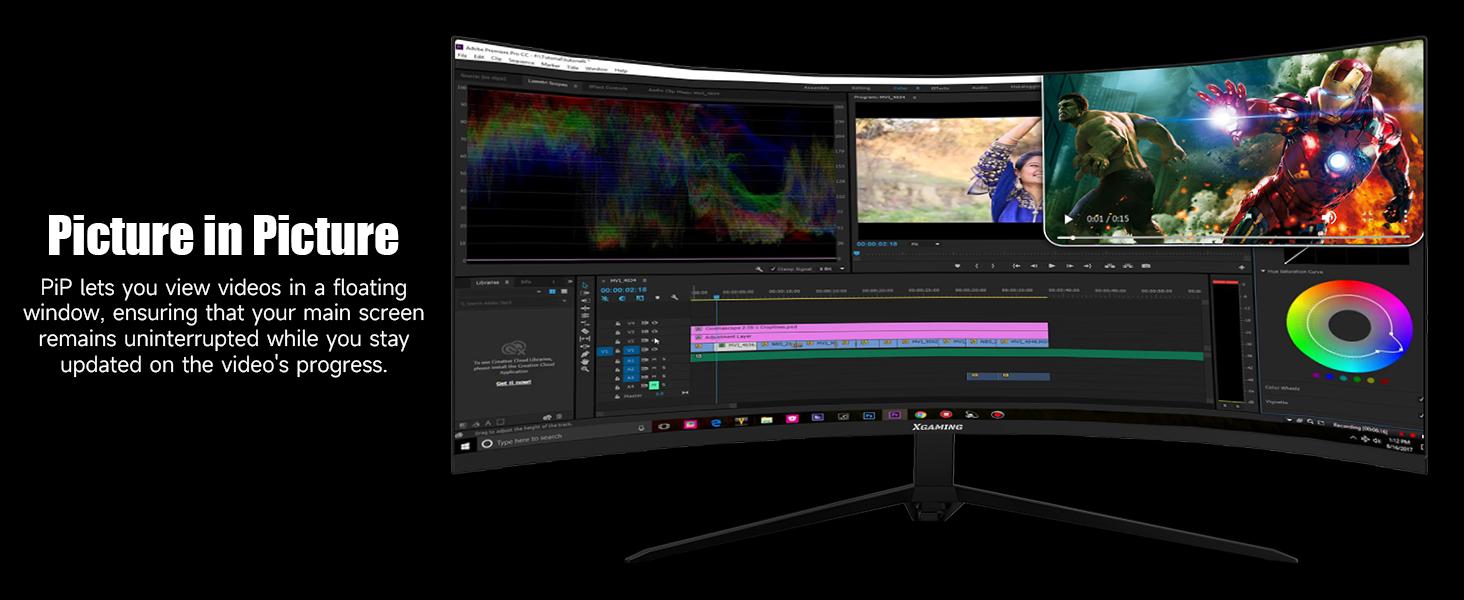 34-Inch Ultrawide Curved Gaming Monitor, 3440x1440 WQHD, Up to 165Hz, 1ms, 1500R Curvature, 100% sRGB, FreeSync Premium, HDMI 2.0 & DisplayPort 1.4, Wall Mountable - Black