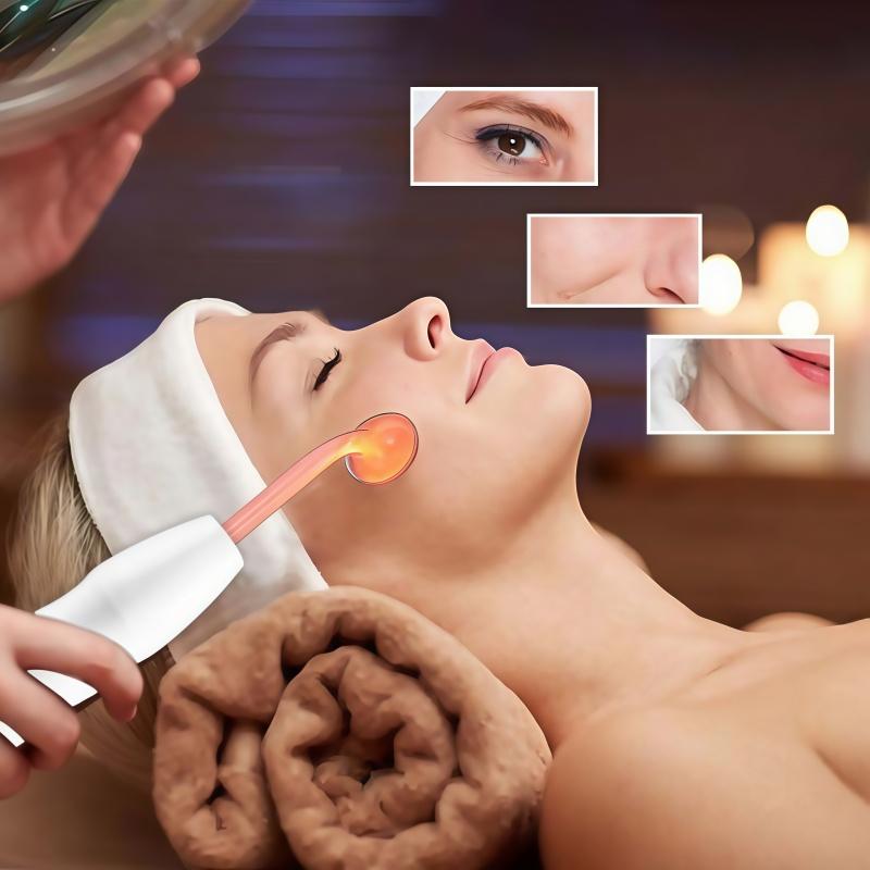 US standard plug, 4-in-1 multifunctional facial machine high-frequency comb device, high-frequency facial stick with 4 tubes, suitable for facial, head, and neck care tools, perfect gift for friends, girlfriends, and family, Christmas gift