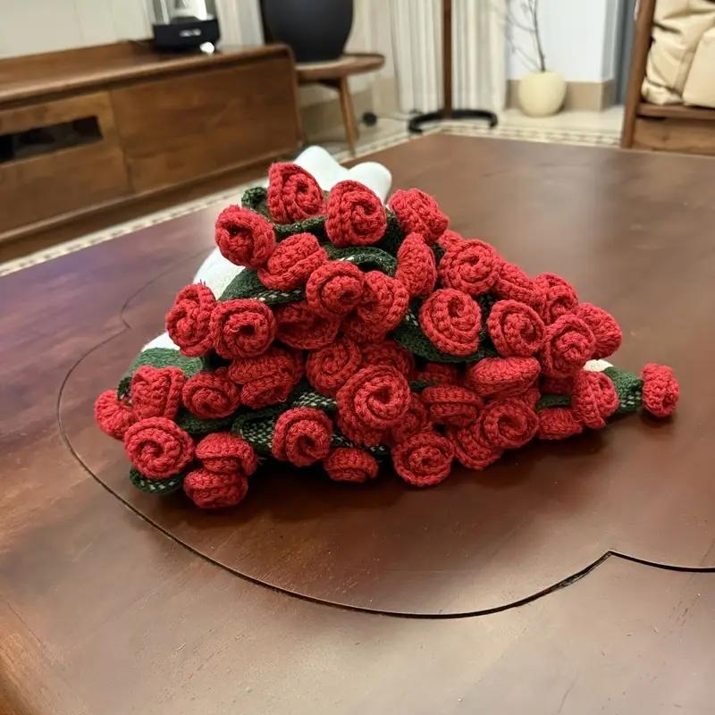 Rose hand-woven blanket, pure handmadeblanket, can be turned into a bouquet of rosesblanket,a gift for the object, mother, elders, aspecial gift-MM Artificial Mixed Flower Artificial Lavender Plant