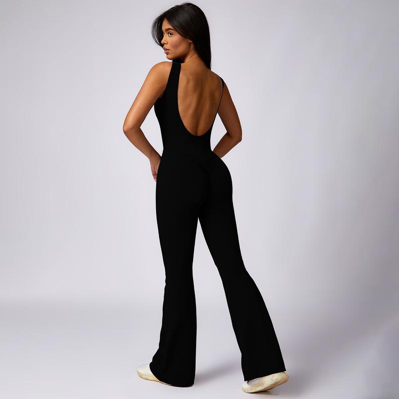 MASKERT Women's Sleeveless Sports Jumpsuit Tummy Control Butt Lifting Activewear for Yoga & Workout