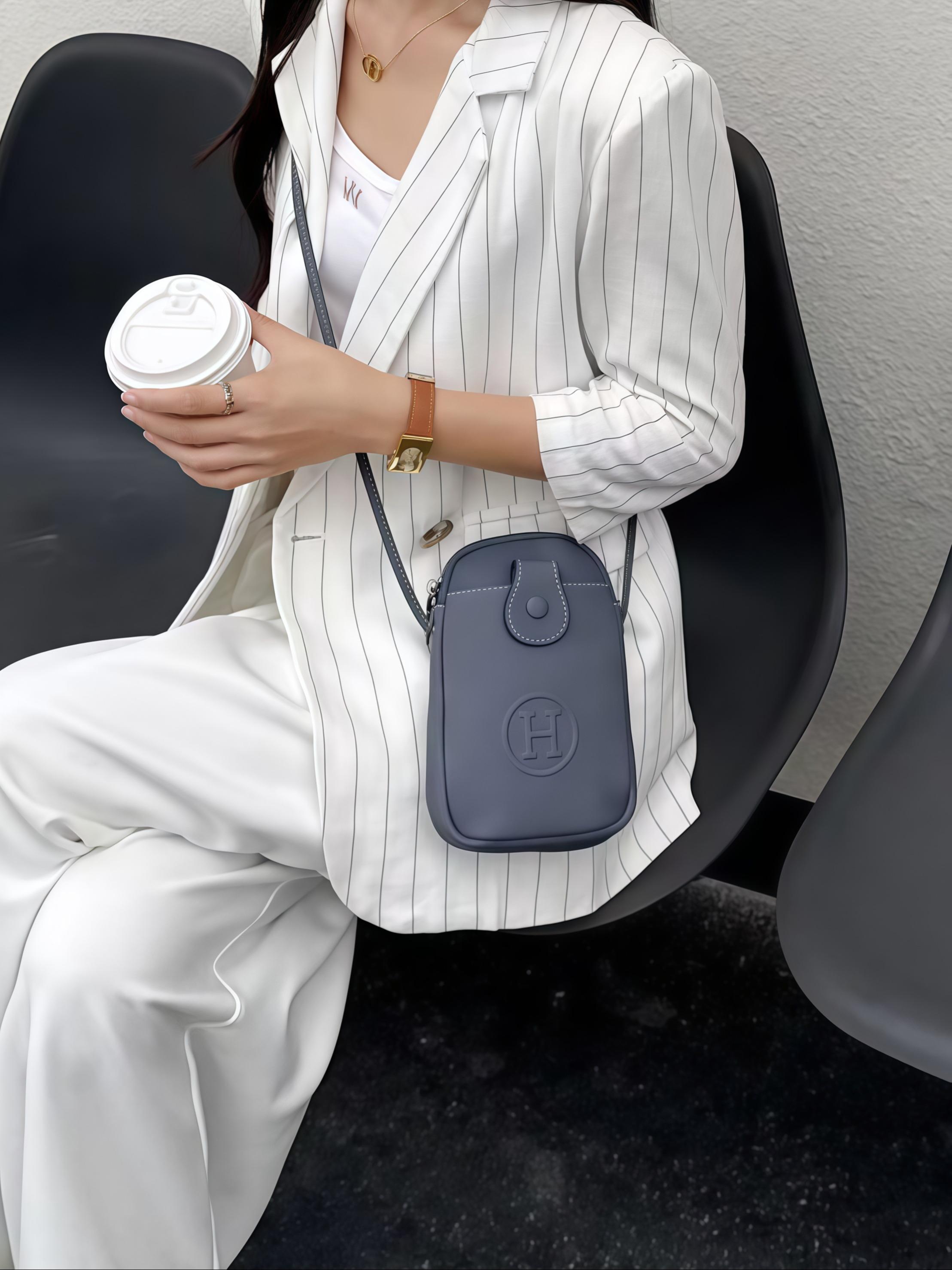 Fashionable Minimalist Letter Mini Crossbody Bag, Women's Versatile Phone Bag, Compact Portable Shoulder Bag, Multiple Colors Available