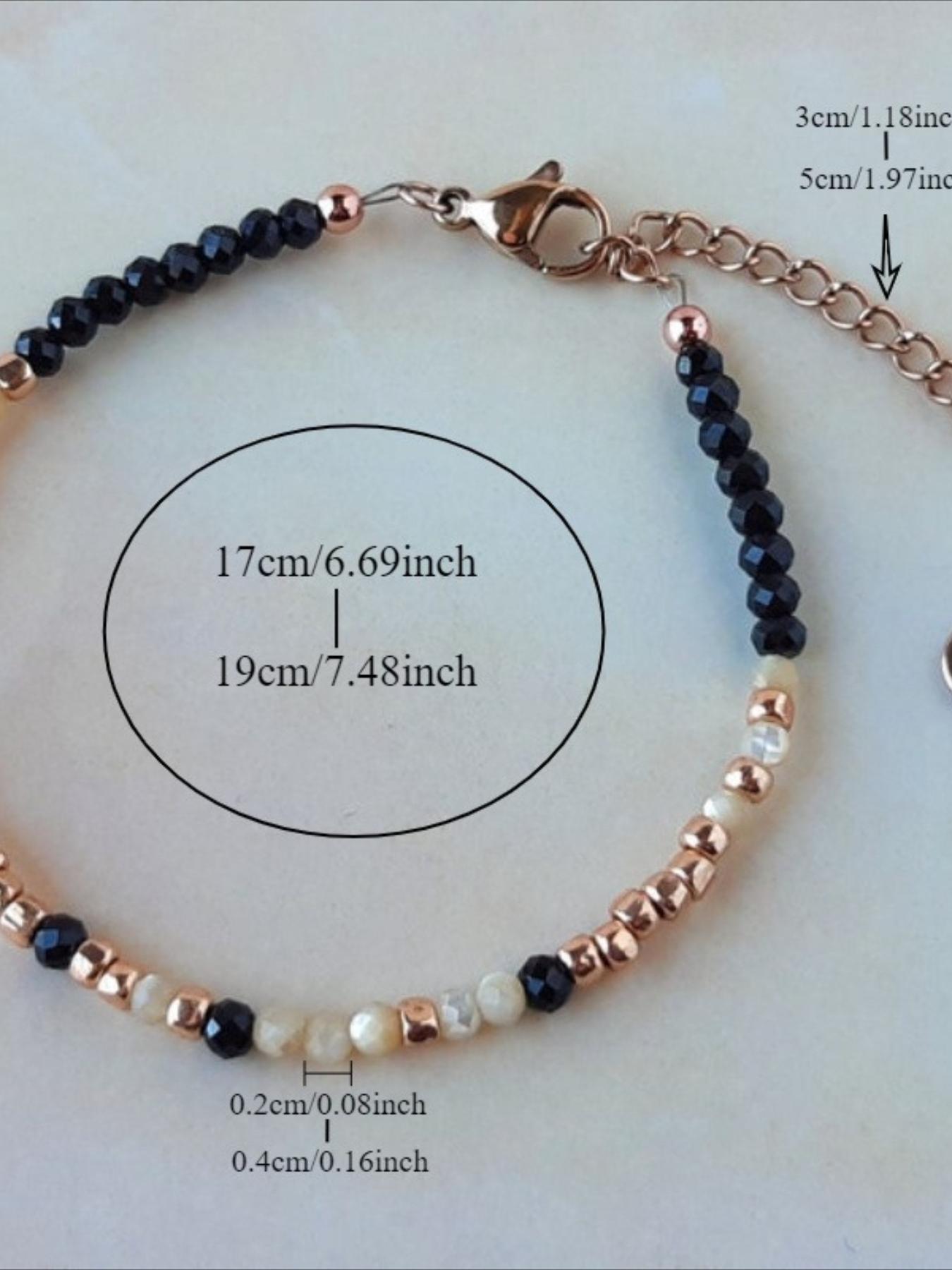 Natural Stone and Faux Morse Code Beaded Bracelet Memorial Gift