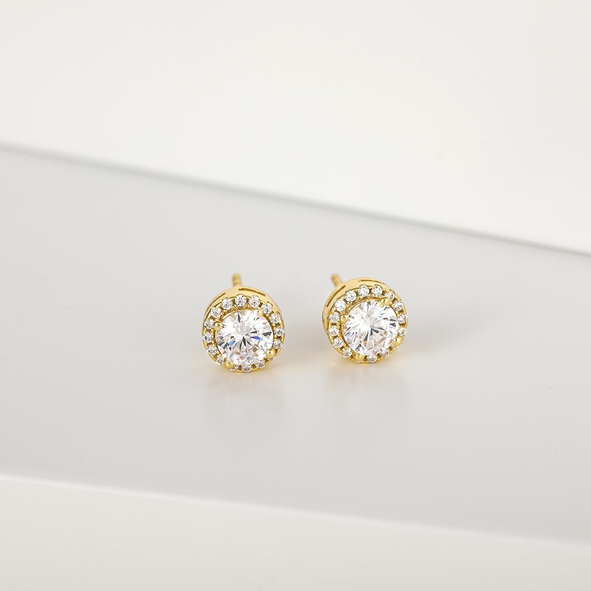 EAMTI 925 Sterling Silver Stud Earrings for Women Round Cut Cubic Zirconia CZ Stud Earrings Hypoallergenic