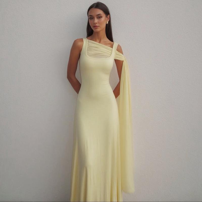 Women Summer Sleeveless Chiffon Party Club Evening Vacation Bodycon Long Dress