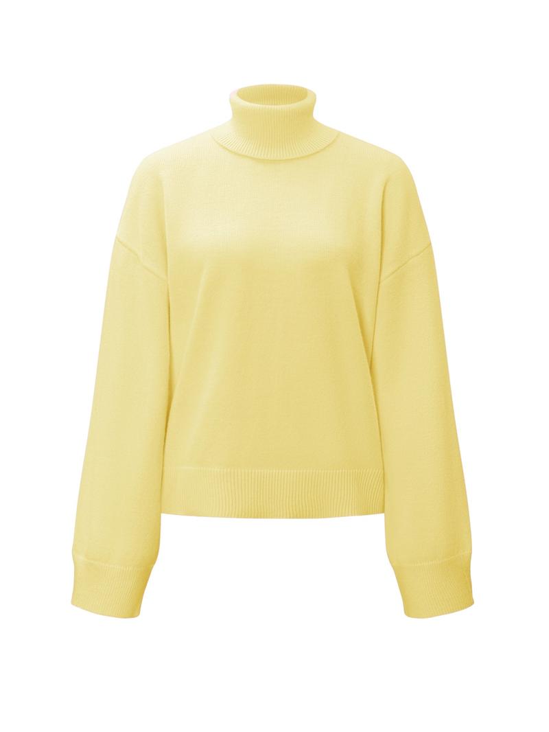 Solid Color Casual High Neck Long Sleeve Sweater, Thin Fabric Fitted Style for Fall & Winter, Comfortable Women's Knitwear, Knitted Clothes