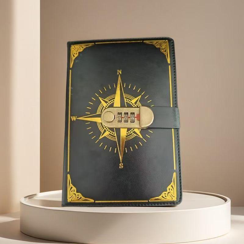 A5 Vintage Lockable Password Notebook, Minimalist Student Creative Journal, Adjustable Password, Privacy Protection, Retro Design