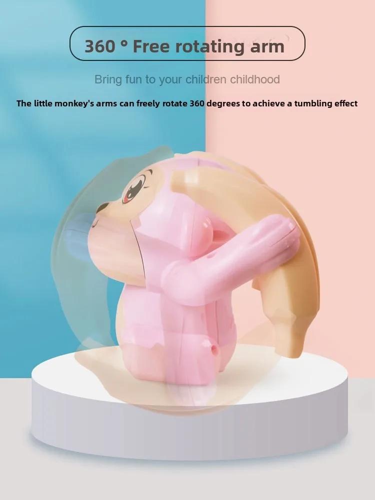 Monkey Shape Electric Rolling Stuffed Toy for Toddlers, Interactive Light & Sound Preschool Educational Puzzle Early Learning Gift