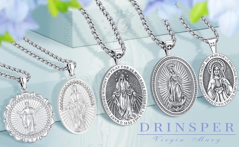 DRINSPER Medalla de San Benito Necklace 925 Sterling Silver Necklace, Saint Benedict Necklace, San Benito, Christian Medal for Men, Religious Amulet Jewelry for Protection, Protection Jewelry for Men Women DRINSPER Medalla de San Benito Necklace 925 Sterling Silver Necklace, Saint Benedict Necklace, San Benito, Christian Medal for Men, Religious Amulet Jewelry for Protection, Protection Jewelry for Men Women