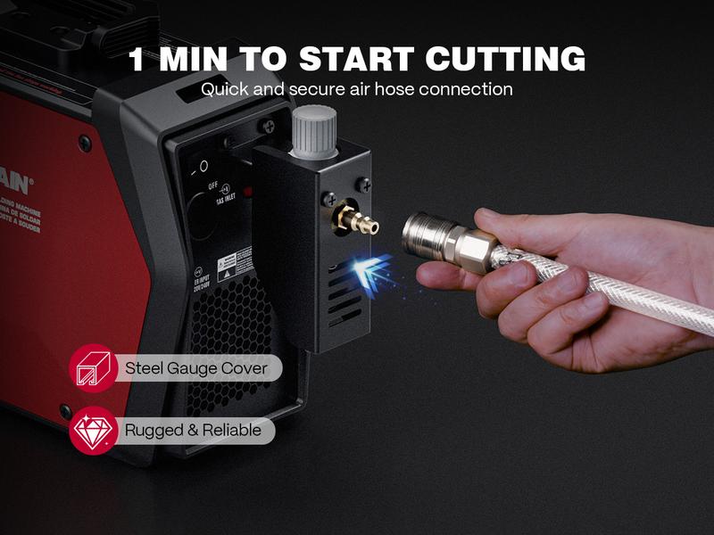 ARCCAPTAIN iControl [Non-HF] Plasma Cutter CUT55 MP with APP Control, 55Amp Blowback Pilot Arc, 120V/240V, Upgraded LED Display, Grid Cutting, Rust Removal, Plasma Gouging, Pressure Detection