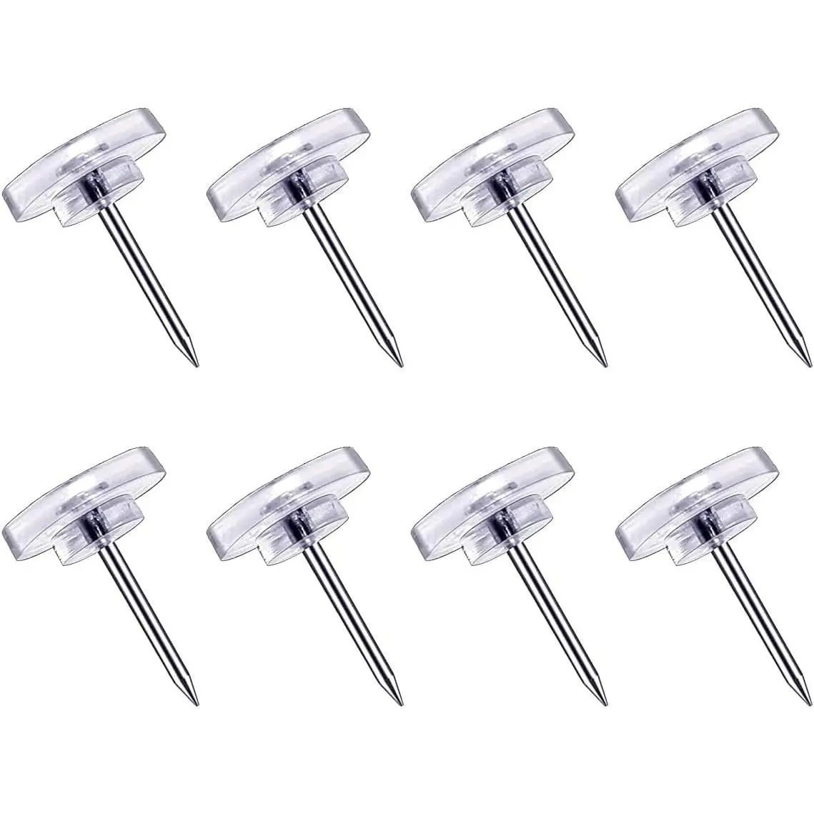 120 Count Clear Push Pins - Thumb Tacks for Wall Hangings, Cork Board, Plastic Flat  Pins